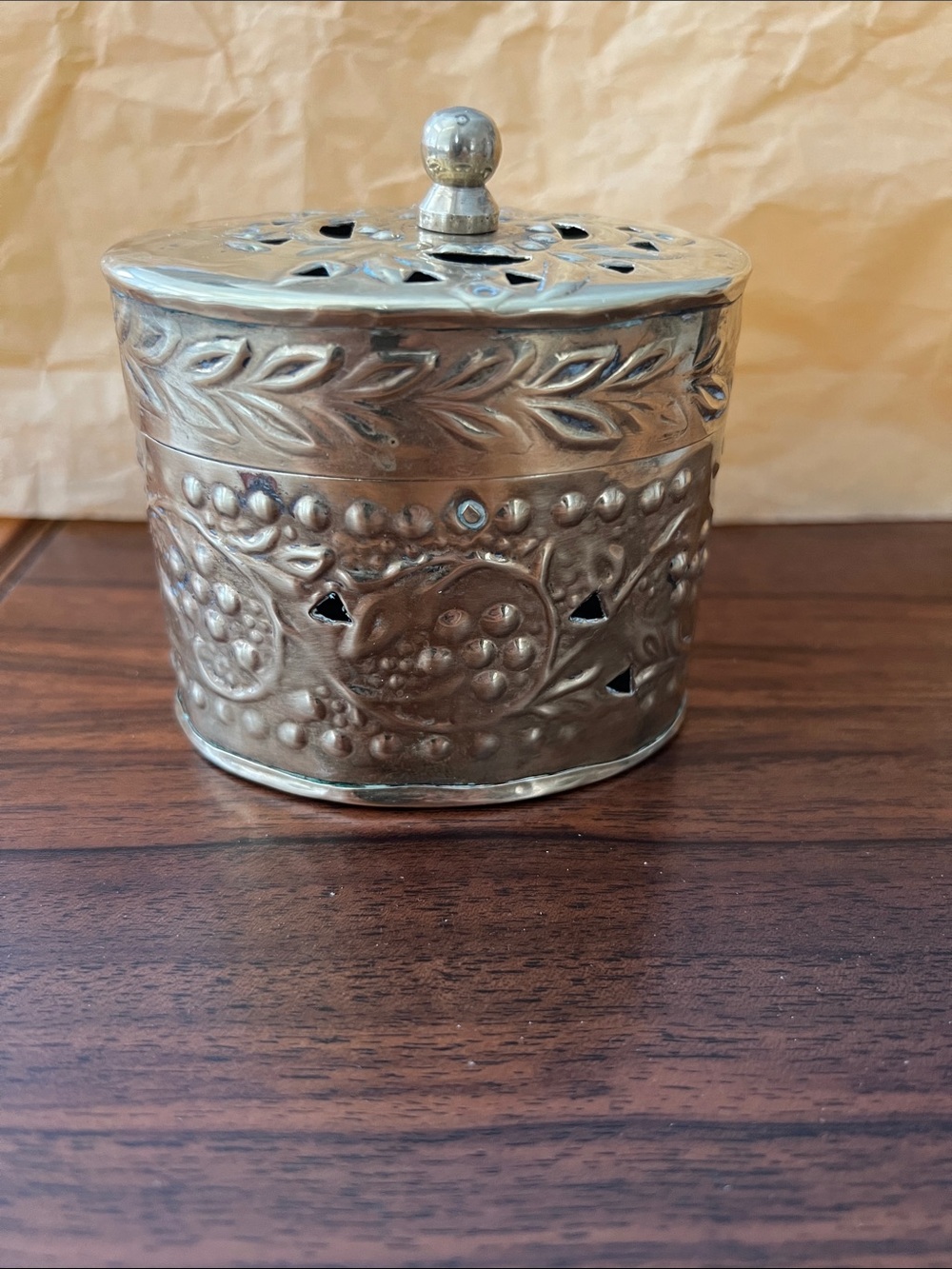 Vintage Brass Potpourri, Incense Box